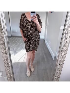 By Together Anthropologie  Leopard Print Dress Size M